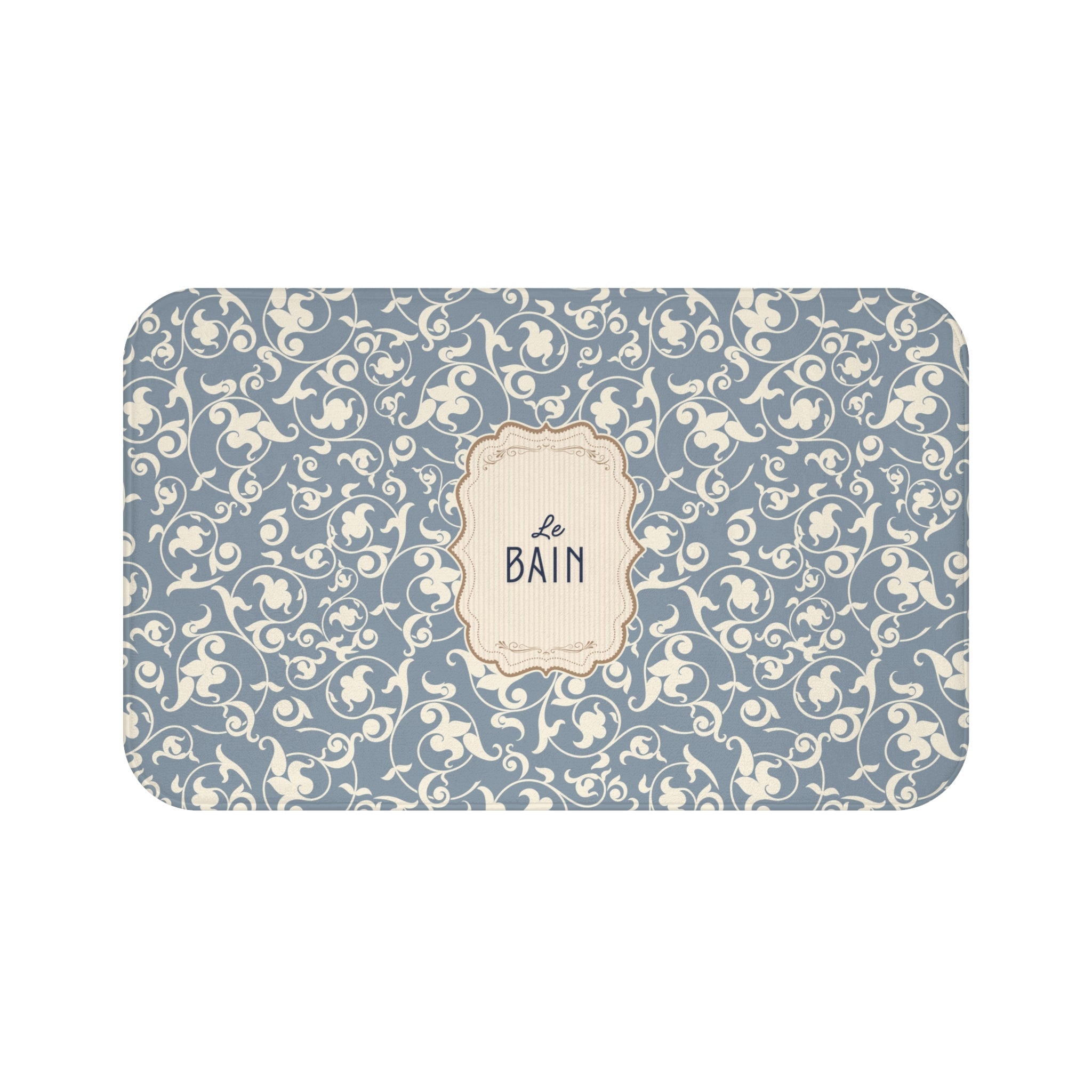 Le Bain Vintage Floral Bath Mat, Grey-Blue Pattern