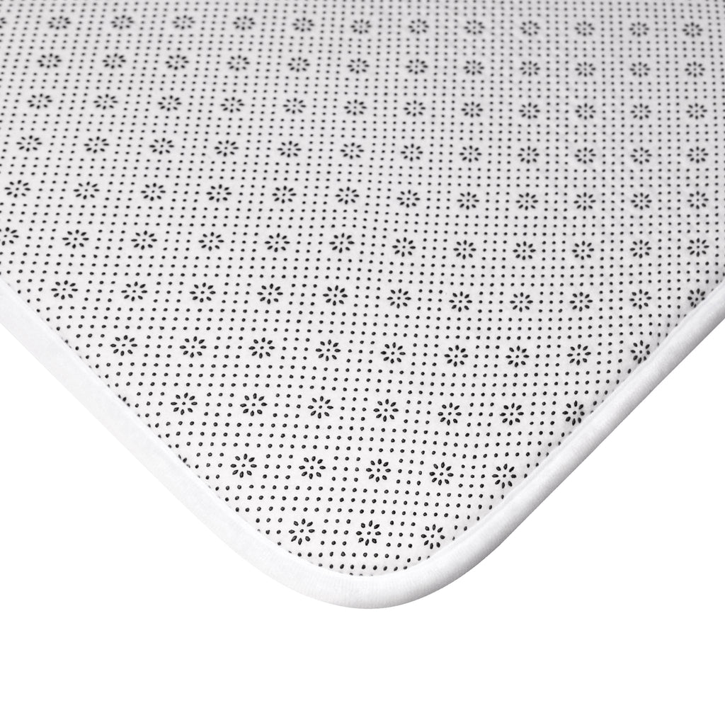 Le Bain Vintage Floral Bath Mat, Grey-Blue Pattern