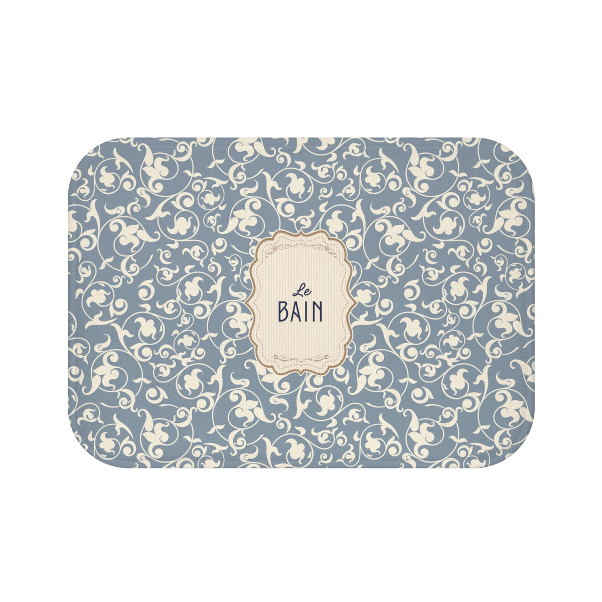 Le Bain Vintage Floral Bath Mat, Grey-Blue Pattern