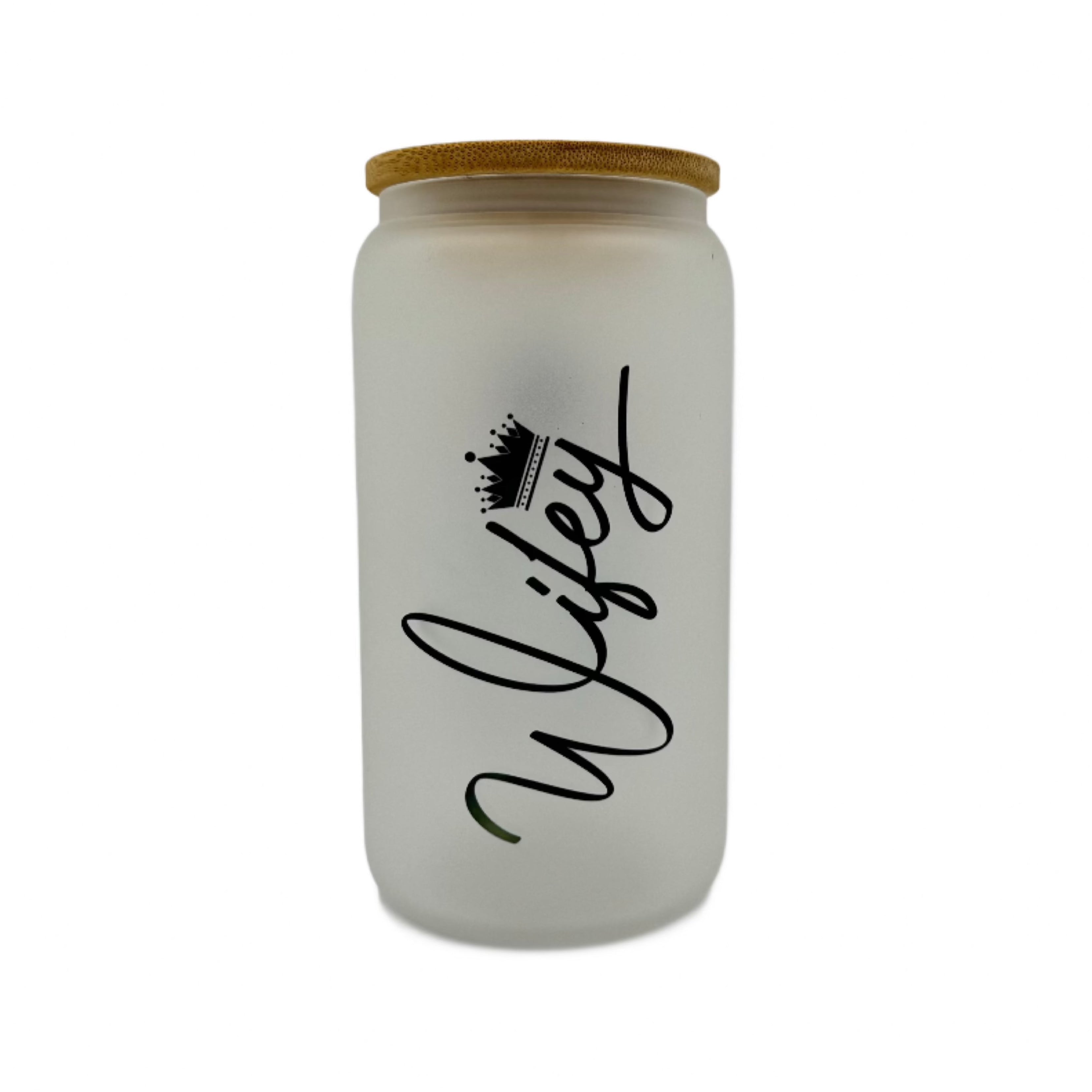 16oz Wifey, Wife, Mothers Day, Valentines Day custom Sublimation Printed Clear or Frost Glass Tumbler, Mug, Jar Cup