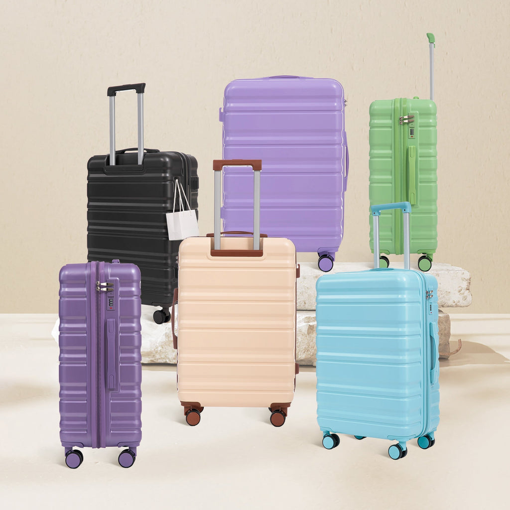 HIFINE Tourist 3-Piece ABS Spinner Wheel Luggage Set (Purple)