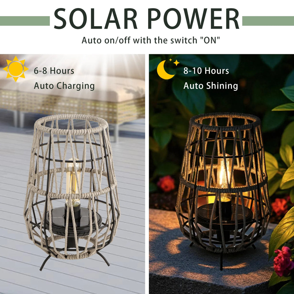 Set of 2 Solar Lantern Outdoor Table Lamp Outside Hanging Solar Lights