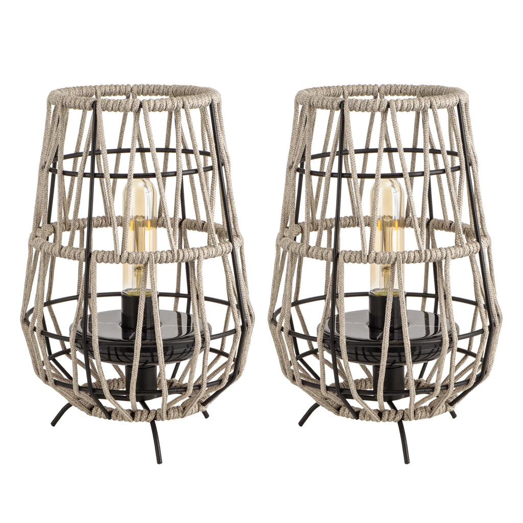 Set of 2 Solar Lantern Outdoor Table Lamp Outside Hanging Solar Lights